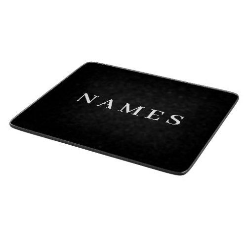 Simple Black Custom Add Your Name Elegant Cutting Board