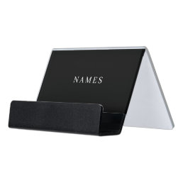 Simple Black Custom Add Your Name Elegant Desk Business Card Holder