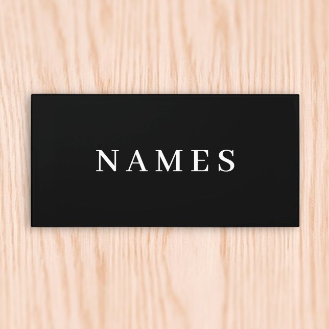 Simple Black Custom Add Your Name Elegant Door Sign (Creator Uploaded)