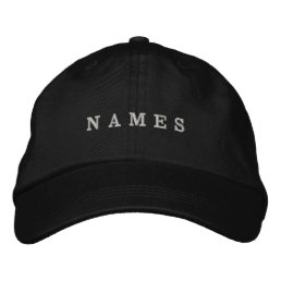 Simple Black Custom Add Your Name Elegant Embroide Embroidered Baseball Cap