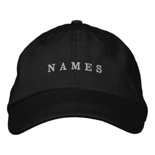 Simple Black Custom Add Your Name Elegant Embroide Embroidered Baseball Cap