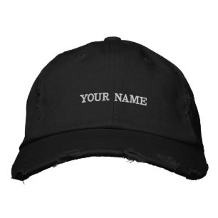 Simple Black Custom Add Your Name Elegant Embroide Embroidered Baseball Cap