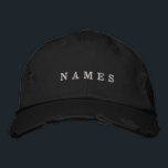 Simple Black Custom Add Your Name Elegant Embroidered Baseball Cap<br><div class="desc">Simple Black Custom Add Your Name Elegant Design for Anyone.</div>
