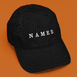 Simple Black Custom Add Your Name Elegant Embroidered Baseball Cap<br><div class="desc">Simple Black Custom Add Your Name Elegant Design for Anyone.</div>