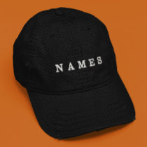 Simple Black Custom Add Your Name Elegant Embroidered Baseball Cap