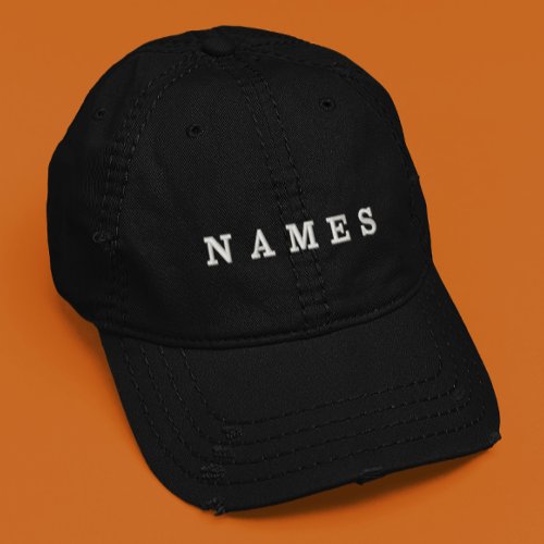 Simple Black Custom Add Your Name Elegant Embroidered Baseball Cap