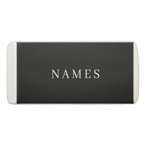 Simple Black Custom Add Your Name Elegant Eraser