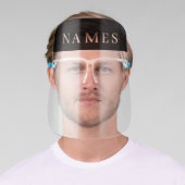 Simple Black Custom Add Your Name Elegant Face Shield (Insitu)