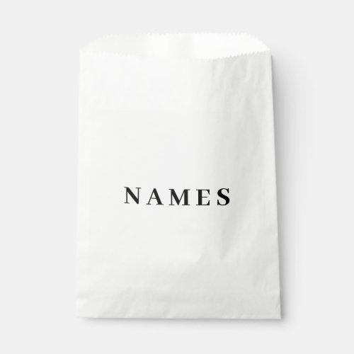 Simple Black Custom Add Your Name Elegant Favor Bag