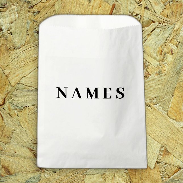 Simple Black Custom Add Your Name Elegant Favor Bag (Creator Uploaded)