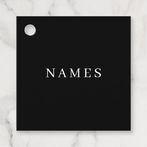 Simple Black Custom Add Your Name Elegant Favor Tags