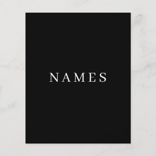 Simple Black Custom Add Your Name Elegant Flyer
