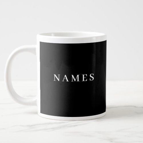 Simple Black Custom Add Your Name Elegant Giant Coffee Mug