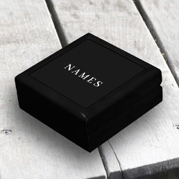Simple Black Custom Add Your Name Elegant Gift Box