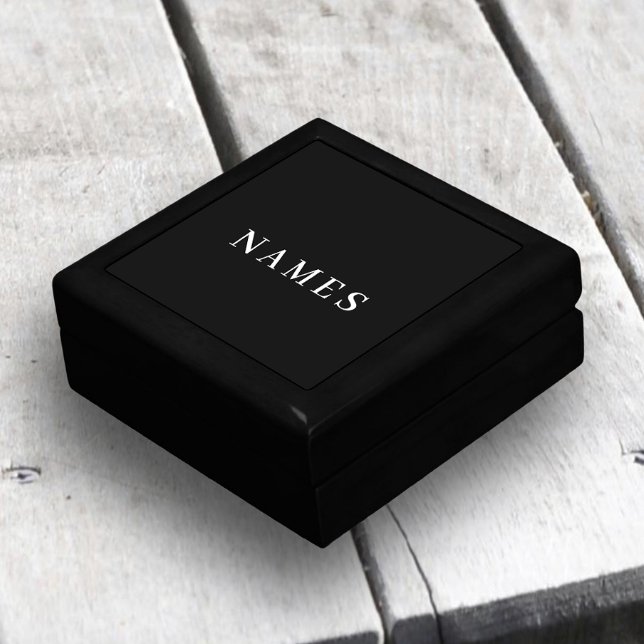 Simple Black Custom Add Your Name Elegant Gift Box (Creator Uploaded)