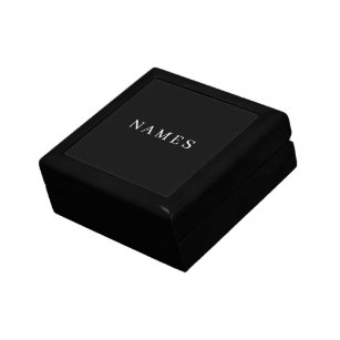 Simple Black Custom Add Your Name Elegant Gift Box