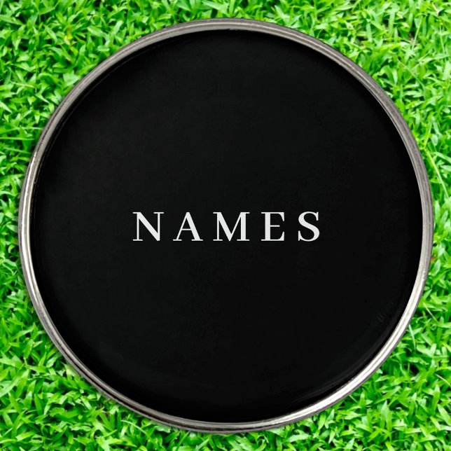 Simple Black Custom Add Your Name Elegant Golf Ball Marker (Creator Uploaded)