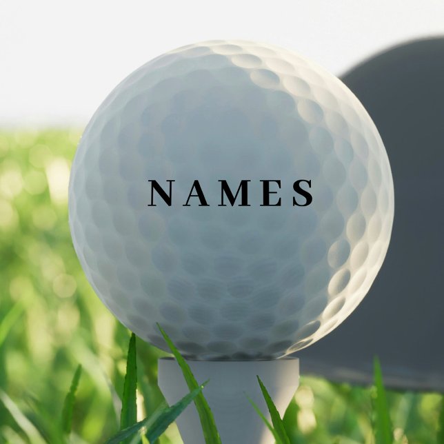 Simple Black Custom Add Your Name Elegant Golf Balls (Creator Uploaded)