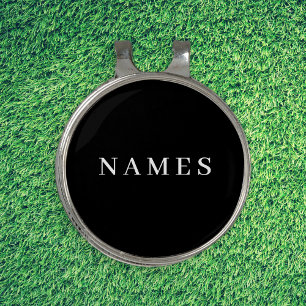 Simple Black Custom Add Your Name Elegant Golf Hat Clip
