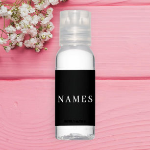 Simple Black Custom Add Your Name Elegant Hand Sanitizer