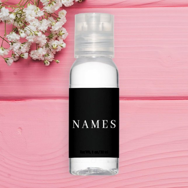 Simple Black Custom Add Your Name Elegant Hand Sanitizer (Creator Uploaded)