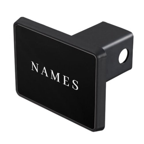 Simple Black Custom Add Your Name Elegant Hitch Cover