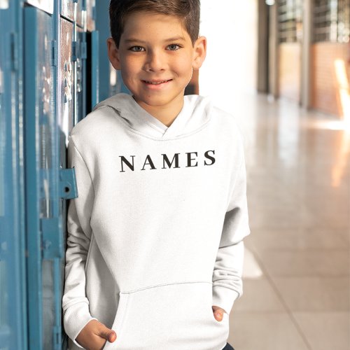 Simple Black Custom Add Your Name Elegant Hoodie