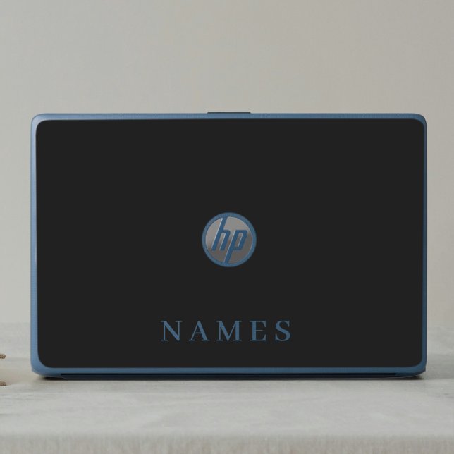 Simple Black Custom Add Your Name Elegant HP Laptop Skin (Creator Uploaded)