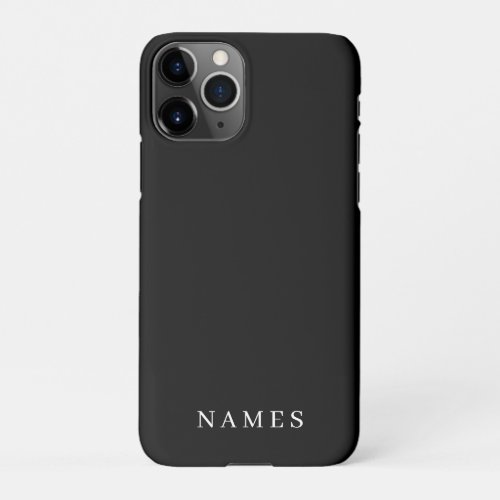 Simple Black Custom Add Your Name Elegant iPhone 11Pro Case