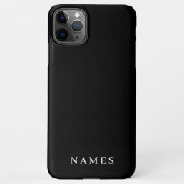 Simple Black Custom Add Your Name Elegant iPhone 11Pro Max Case