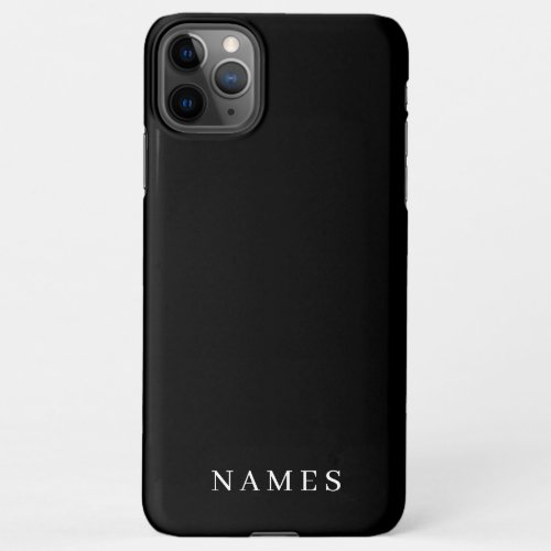 Simple Black Custom Add Your Name Elegant iPhone 11Pro Max Case