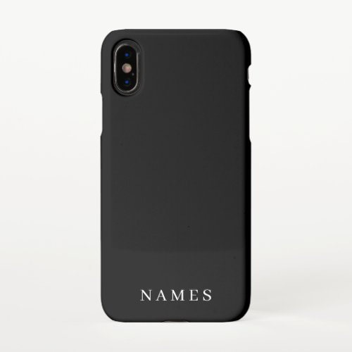 Simple Black Custom Add Your Name Elegant iPhone XS Case