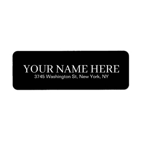 Simple Black Custom Add Your Name Elegant Label