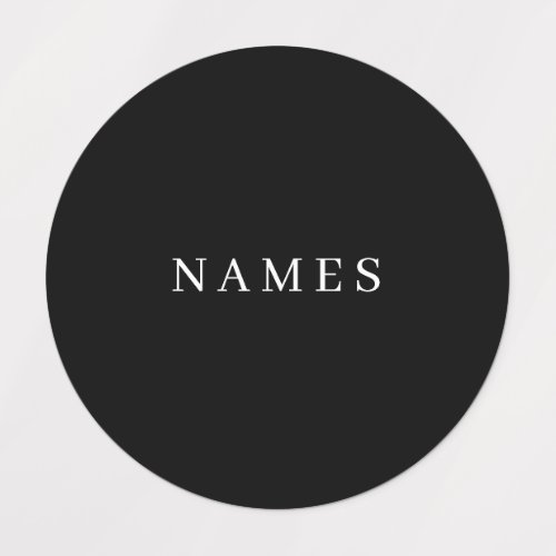 Simple Black Custom Add Your Name Elegant Labels