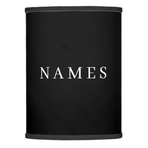 Simple Black Custom Add Your Name Elegant Lamp Shade