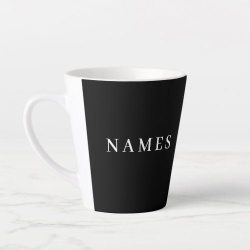Simple Black Custom Add Your Name Elegant Latte Mug