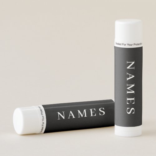 Simple Black Custom Add Your Name Elegant Lip Balm