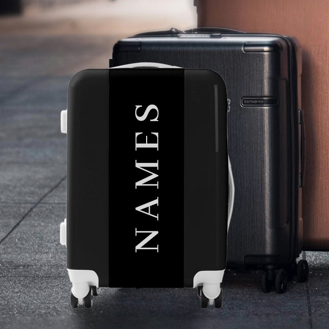 Simple Black Custom Add Your Name Elegant Luggage (Creator Uploaded)