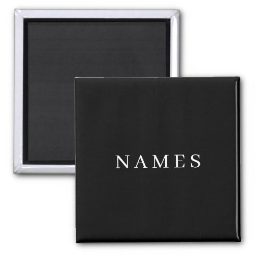 Simple Black Custom Add Your Name Elegant Magnet