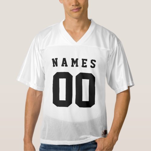 Simple Black Custom Add Your Name Elegant Mens Football Jersey