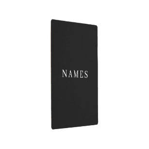 Simple Black Custom Add Your Name Elegant Metal Print