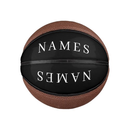 Simple Black Custom Add Your Name Elegant Mini Basketball