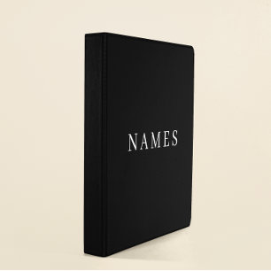Simple Black Custom Add Your Name Elegant Mini Binder