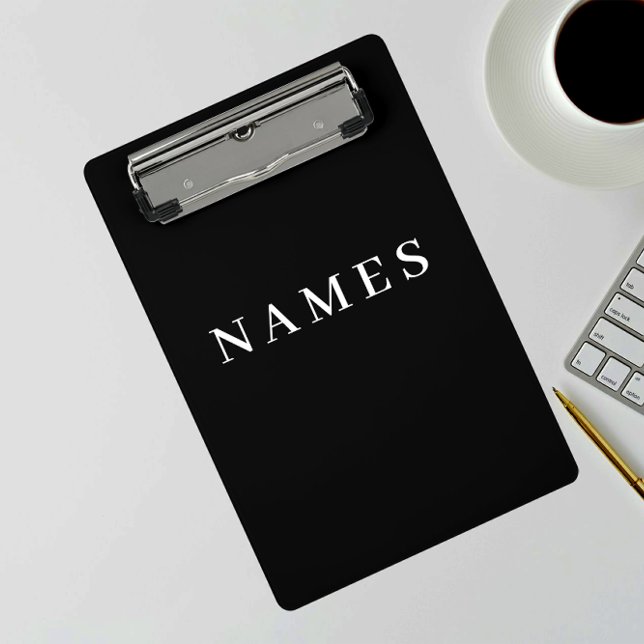 Simple Black Custom Add Your Name Elegant Mini Clipboard (Creator Uploaded)