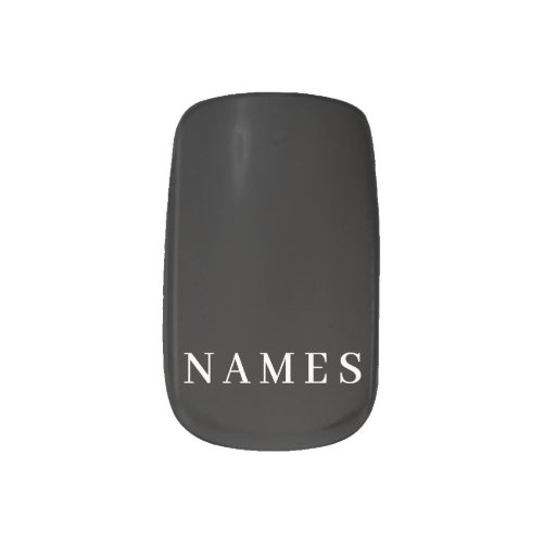 Simple Black Custom Add Your Name Elegant Minx Nail Art