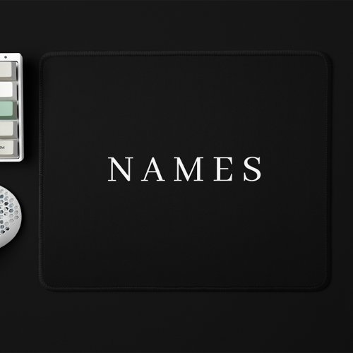Simple Black Custom Add Your Name Elegant Mouse Pad