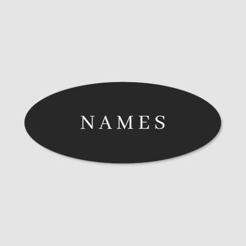 Simple Black Custom Add Your Name Elegant Name Tag