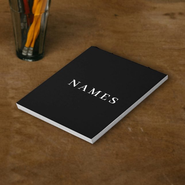 Simple Black Custom Add Your Name Elegant Notepad (Creator Uploaded)