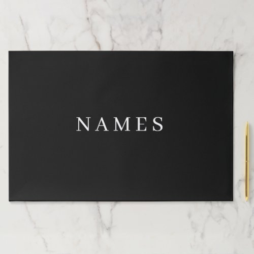 Simple Black Custom Add Your Name Elegant Paper Pad