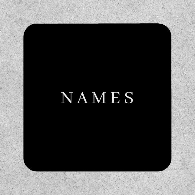 Simple Black Custom Add Your Name Elegant Patch (Front)